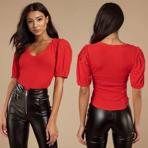 Free People Tops - Free People St James Red Tee Top XS